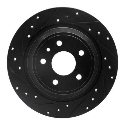 R1 Concepts R1 13-20 Ford Fusion Rear Left Drilled & Slotted Black Brake Rotor