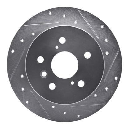R1 Concepts R1 12-18 Lexus ES300H Rear Right Drilled & Slotted Silver Brake Rotor