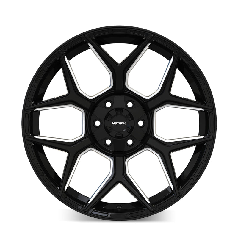 Mayhem Vanquish 8119 20X9 / 6x135/6x139.7 / 0mm Offset / 106.1mm Hub - Gloss Black Milled