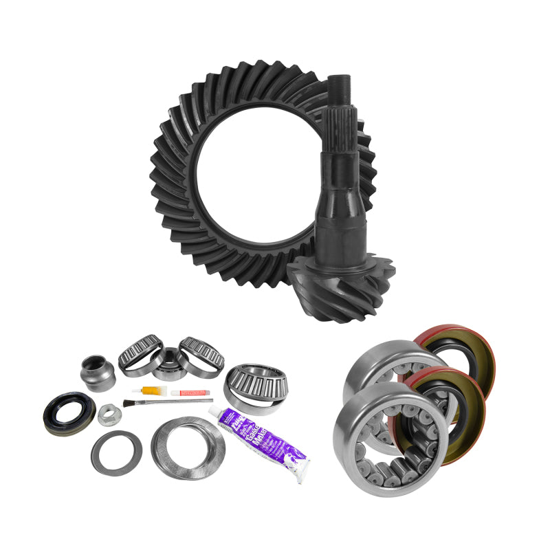 Yukon Gear & Axle Yukon Gear 9.75in Ford 3.55 Rear Ring & Pinion Install Kit Axle Bearings and Seal