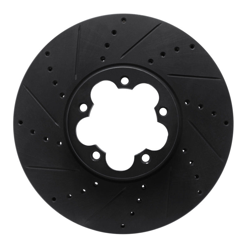 R1 Concepts R1 15-25 Ford Transit-350 HD/DRW Front Left Drilled & Slotted Black Brake Rotor
