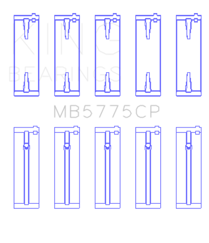 King Engine Bearings Isuzu 4HK1 (Housing Bore +.010) (Size 0.50 Oversized) Main Bearing Set