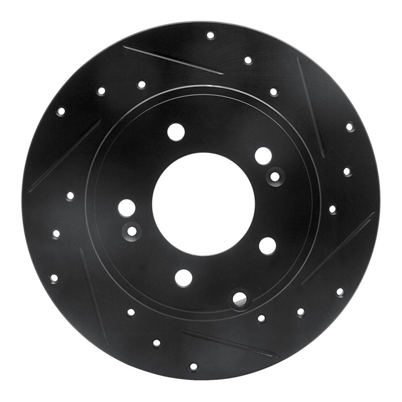 R1 Concepts R1 05-20 Hyundai Azera Rear Right Drilled & Slotted Black Brake Rotor