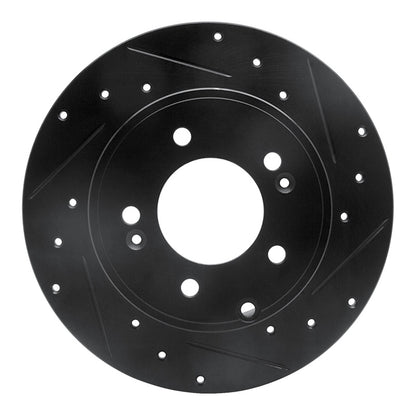 R1 Concepts R1 05-20 Hyundai Azera Rear Right Drilled & Slotted Black Brake Rotor