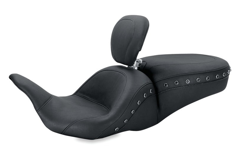 Mustang Motorcycle Mustang 08-21 Harley Electra Glide, Rd Glide, Rd King, Glide Lowdown 1PC Seat w/DBR Pearls - Black