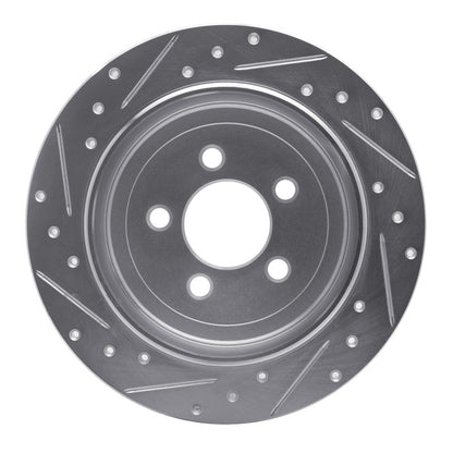 R1 Concepts R1 07-12 Dodge Nitro Rear Left Drilled & Slotted Silver Brake Rotor