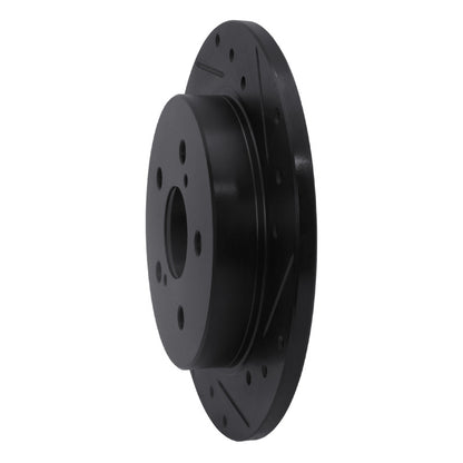 R1 Concepts R1 2015-2025 Lexus ES250 Rear Right Drilled & Slotted Black Brake Rotor