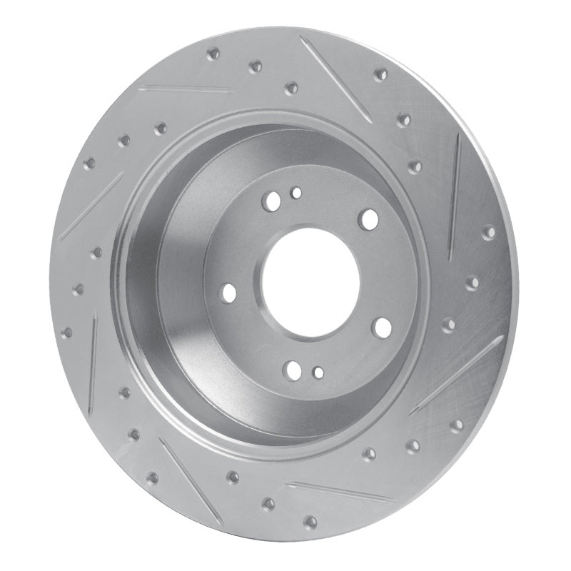 R1 Concepts R1 10-21 Hyundai Santa Fe Rear Left Drilled & Slotted Silver Brake Rotor