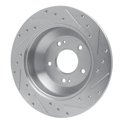 R1 Concepts R1 10-21 Hyundai Santa Fe Rear Left Drilled & Slotted Silver Brake Rotor