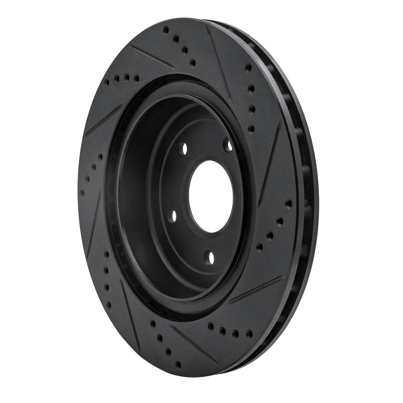 R1 Concepts R1 06-13 Chevrolet Corvette Rear Left Drilled & Slotted Black Brake Rotor