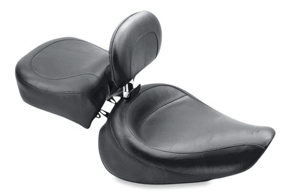 Mustang Motorcycle Mustang 91-05 Harley Dyna Wide Touring Solo Seat w/Driver Backrest - Black