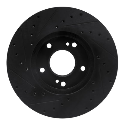 R1 Concepts R1 90-97 Infiniti Q45 Front Right Drilled & Slotted Black Brake Rotor