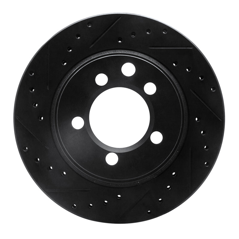 R1 Concepts R1 74-81 Dodge Ramcharger 4WD Front Left Drilled & Slotted Black Brake Rotor