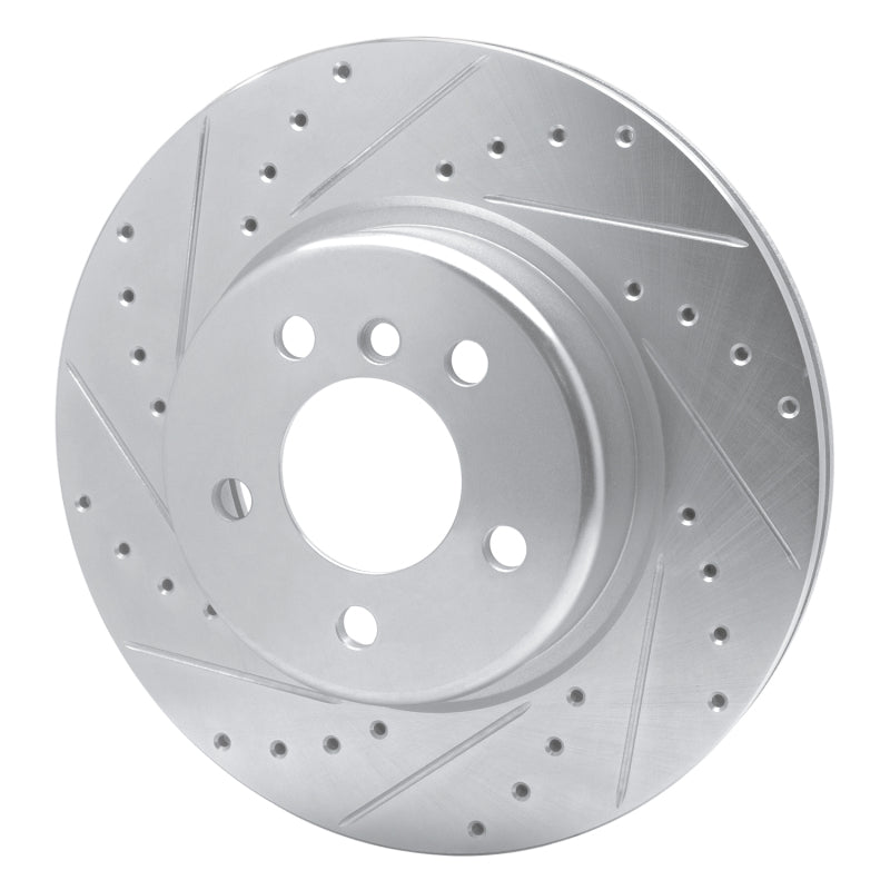 R1 Concepts R1 11-16 BMW 528I xDrive Front Left Drilled & Slotted Silver Brake Rotor