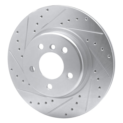R1 Concepts R1 11-16 BMW 528I xDrive Front Left Drilled & Slotted Silver Brake Rotor