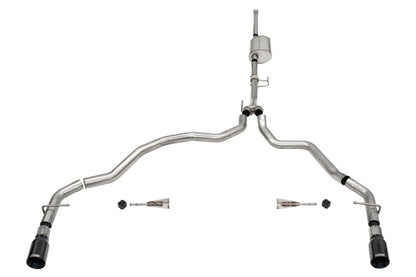 CORSA Performance Corsa 2021-2025 Ford F-150 SuperCrew/6.5in Bed 3.5L V6 Sport Cat-Back Dual Rear Exit-Black PVD