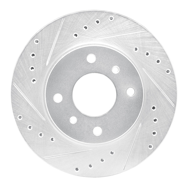 R1 Concepts R1 90-92 Infiniti M30 Front Left Drilled & Slotted Silver Brake Rotor