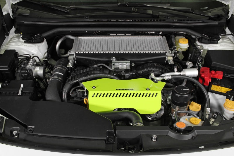 Perrin Performance PERRIN 22-26 Subaru WRX Pulley Cover - Neon Yellow (TALL - For Use w/o PERRIN AOS)
