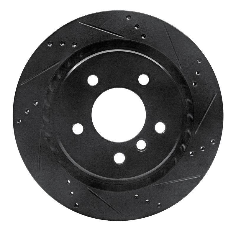 R1 Concepts R1 95-02 BMW Z3 Left Rear Drilled & Slotted Black Brake Rotor