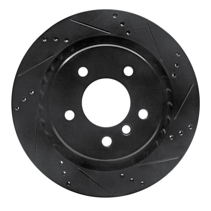 R1 Concepts R1 95-02 BMW Z3 Left Rear Drilled & Slotted Black Brake Rotor