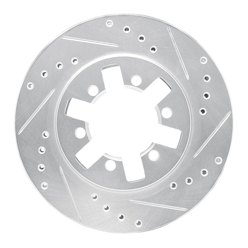 R1 Concepts R1 85-12 Nissan D21 Hardbody Pickup HD (6 Cyl) Front Right Drilled & Slotted Silver Brake Rotor