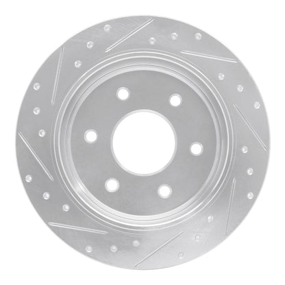 R1 Concepts R1 04-15 Infiniti QX56 Rear Right Drilled & Slotted Silver Brake Rotor