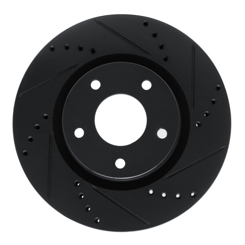R1 Concepts R1 10-14 Renault SAFRANE (Mexico) Front Right Drilled & Slotted Black Brake Rotor