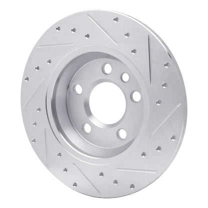R1 Concepts R1 01-03 Volkswagen EuroVan Rear Left Drilled & Slotted Silver Brake Rotor