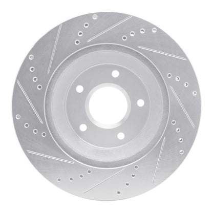 R1 Concepts R1 88-96 Chevrolet Corvette Left Front Drilled & Slotted Silver Brake Rotor
