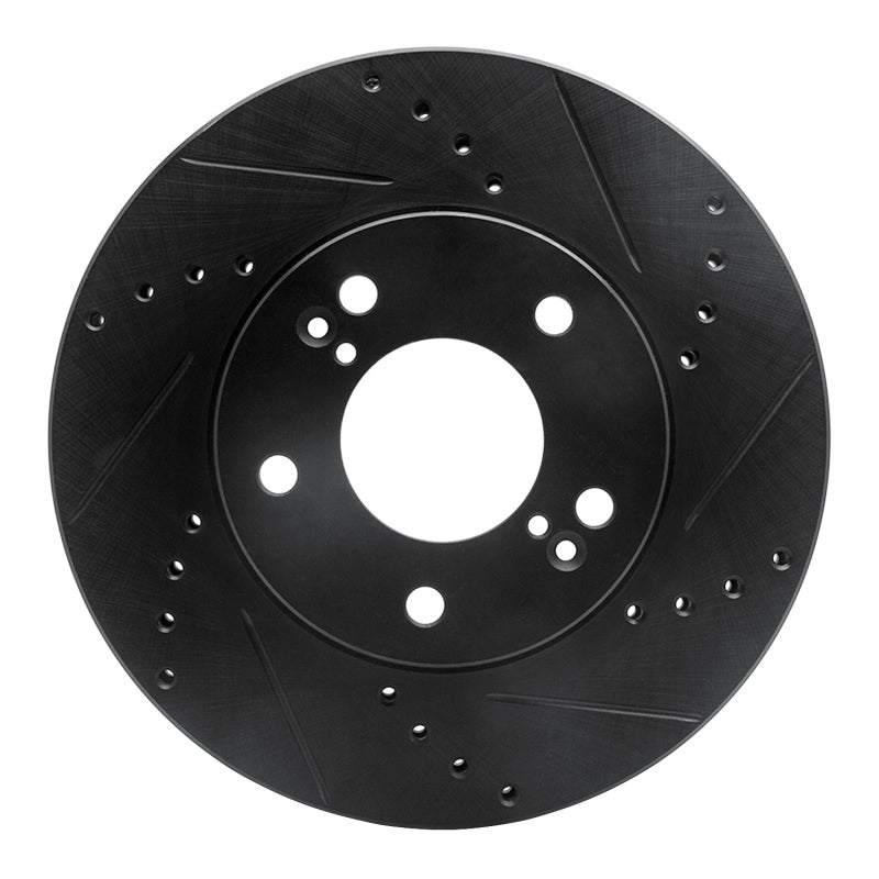 R1 Concepts R1 01-03 Hyundai XG350 Front Right Drilled & Slotted Black Brake Rotor