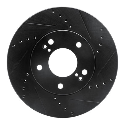 R1 Concepts R1 01-03 Hyundai XG350 Front Right Drilled & Slotted Black Brake Rotor