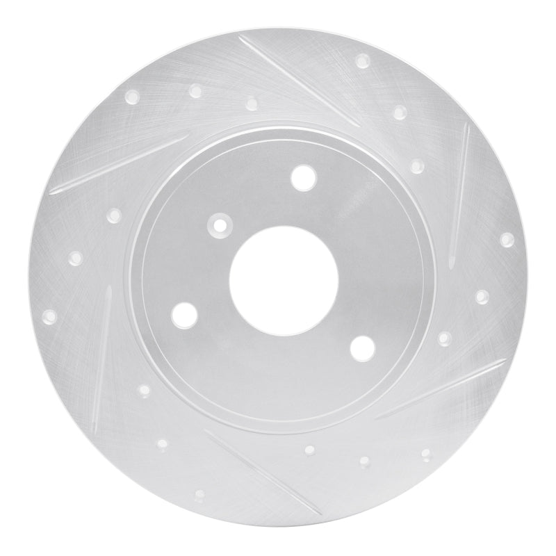 R1 Concepts R1 05-16 Smart Fortwo Front Right Drilled & Slotted Silver Brake Rotor