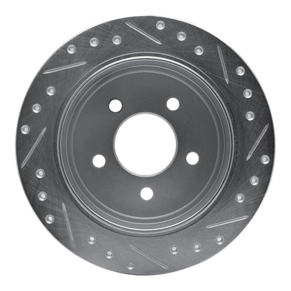 R1 Concepts R1 95-02 Ford Explorer Rear Left Drilled & Slotted Silver Brake Rotor