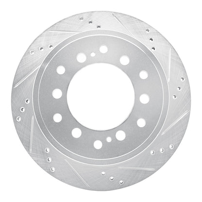 R1 Concepts R1 10-24 Lexus GX460 Rear Right Drilled & Slotted Silver Brake Rotor