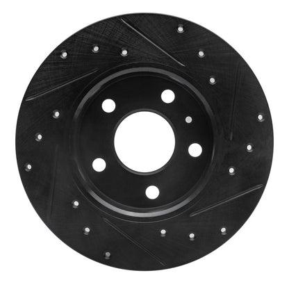 R1 Concepts R1 02-08 Chevrolet Zafira (Mexico) Rear Left Drilled & Slotted Black Brake Rotor