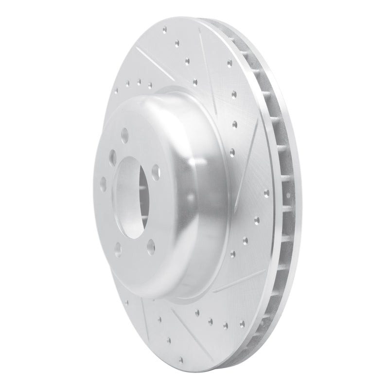 R1 Concepts R1 04-10 BMW 650I Coupe Front Right Drilled & Slotted Silver Brake Rotor