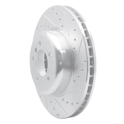 R1 Concepts R1 04-10 BMW 650I Coupe Front Right Drilled & Slotted Silver Brake Rotor