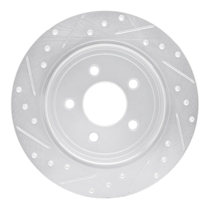 R1 Concepts R1 91-95 Ford Crown Victoria Rear Right Drilled & Slotted Silver Brake Rotor
