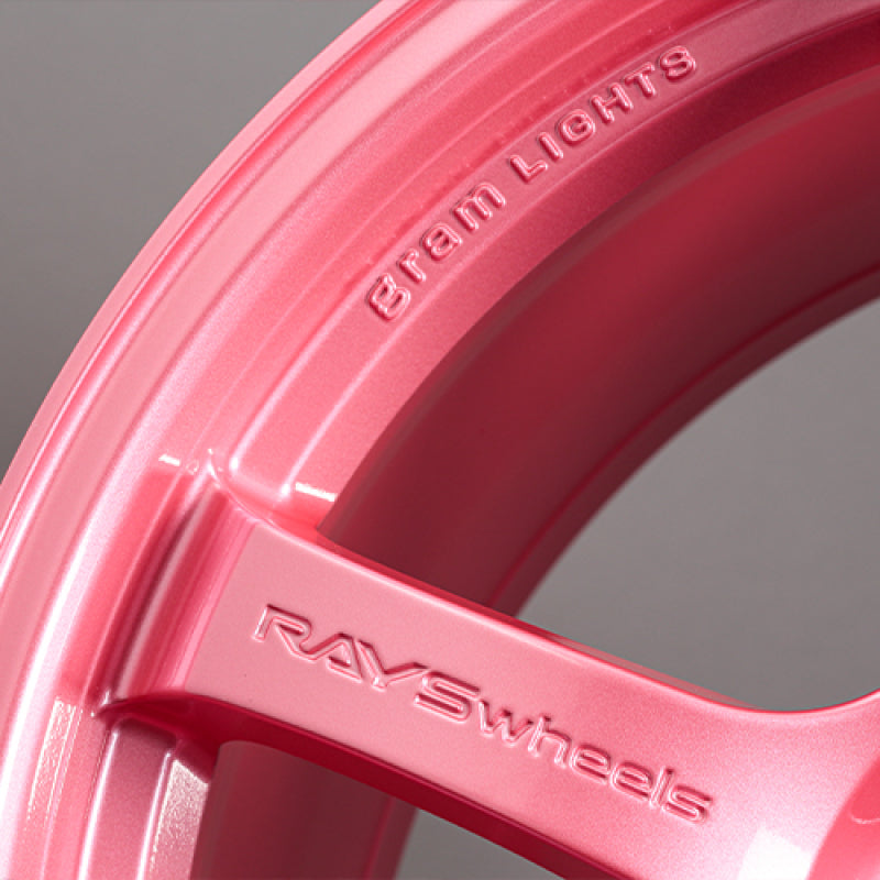 Gram Lights 57DR 18x8.5 +37 5x114.3 Sakura Pink Wheel (w/ Center Cap & No. 21 BK Air Valve)