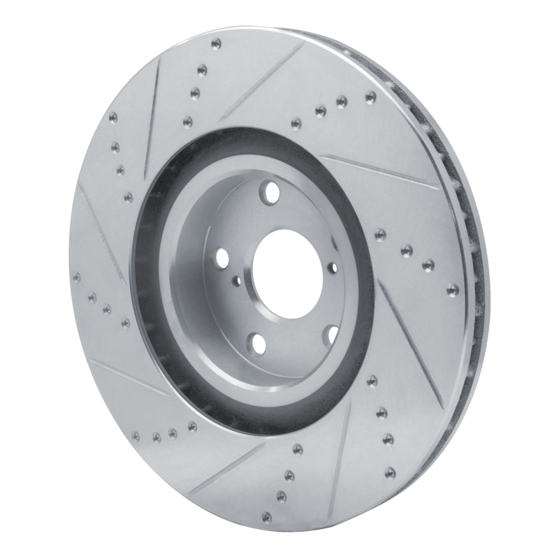 R1 Concepts R1 09-11 Lexus IS350 Left Front Drilled & Slotted Silver Brake Rotor