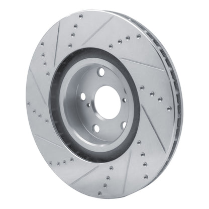 R1 Concepts R1 09-11 Lexus IS350 Left Front Drilled & Slotted Silver Brake Rotor