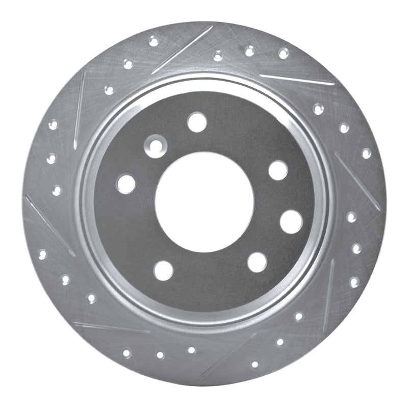 R1 Concepts R1 90-95 Jaguar XJRS Rear Left Drilled & Slotted Silver Brake Rotor