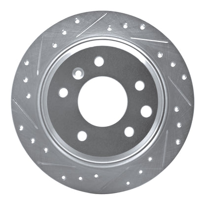 R1 Concepts R1 90-95 Jaguar XJRS Rear Left Drilled & Slotted Silver Brake Rotor