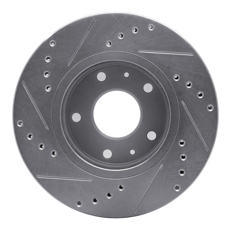 R1 Concepts R1 02-05 Land Rover Freelander Front Right Drilled & Slotted Silver Brake Rotor