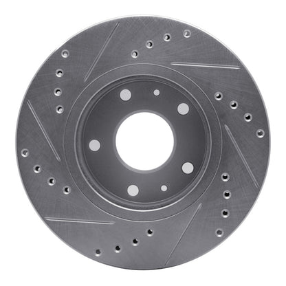 R1 Concepts R1 02-05 Land Rover Freelander Front Right Drilled & Slotted Silver Brake Rotor