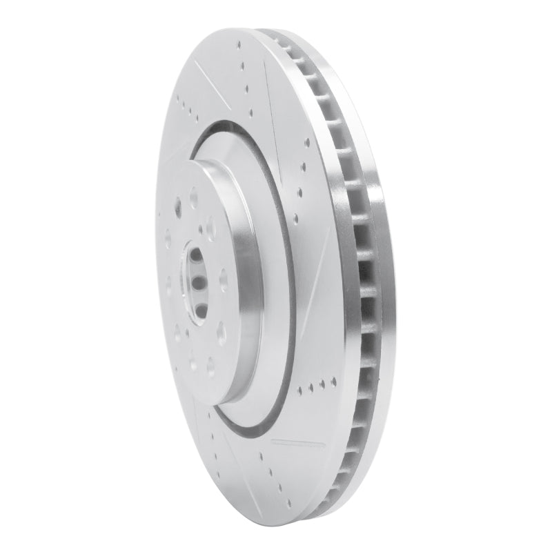 R1 Concepts R1 07-23 Lexus LS600h Right Front Drilled & Slotted Silver Brake Rotor