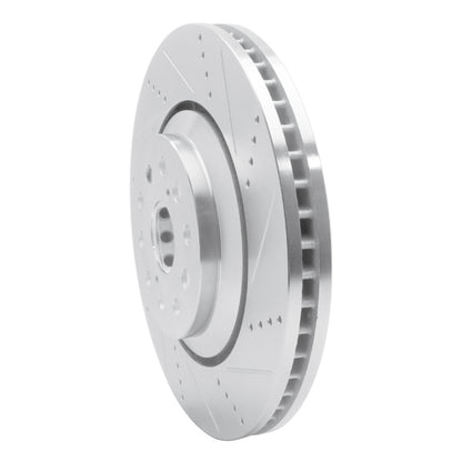 R1 Concepts R1 07-23 Lexus LS600h Right Front Drilled & Slotted Silver Brake Rotor