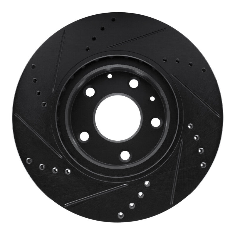 R1 Concepts R1 19-25 Mazda CX-30 Front Right Drilled & Slotted Black Brake Rotor