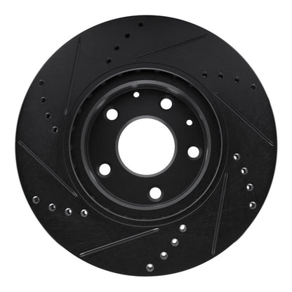 R1 Concepts R1 19-25 Mazda CX-30 Front Right Drilled & Slotted Black Brake Rotor