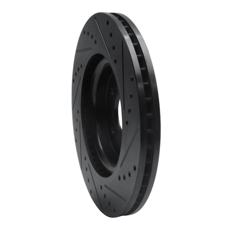 R1 Concepts R1 20-22 Honda CR-V Front Left Drilled & Slotted Black Brake Rotor